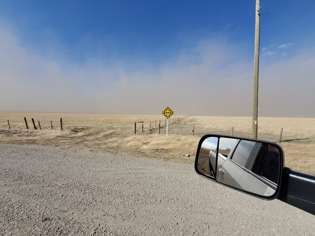 bisdvd's tweet photo. Fire damage from the air yesterday and with today's wind. 520 was closed due to no visibility. It looked like a 🏜 from the air absolutely nothing covering the land. https://t.co/8MVK9jSGWM