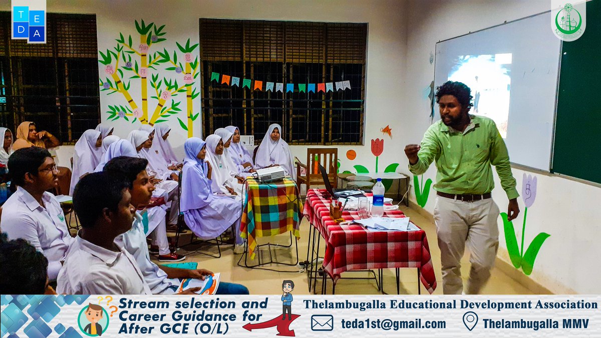 teda1st's tweet photo. Al-hamdulillah we have successfully done our Stream Selection and Career Guidance for after O/L students and their parents.
For the workshop there are 30 Students and 25 Parents were participated.
Organized and Sponsored by @TEDA
#StreamSelection #Career #Guidance
#TEDA #GCE_OL https://t.co/W0rSK1qXCD