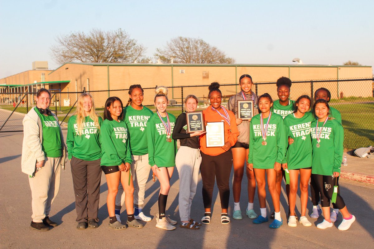 CoachJeffley's tweet photo. For those that dared to question... you shouldn’t be surprised... @KerensAthletics 

Girls - DISTRICT CHAMPIONS!! 🥇
Boys - 2nd Place 🥈 https://t.co/vg1StWE2XA
