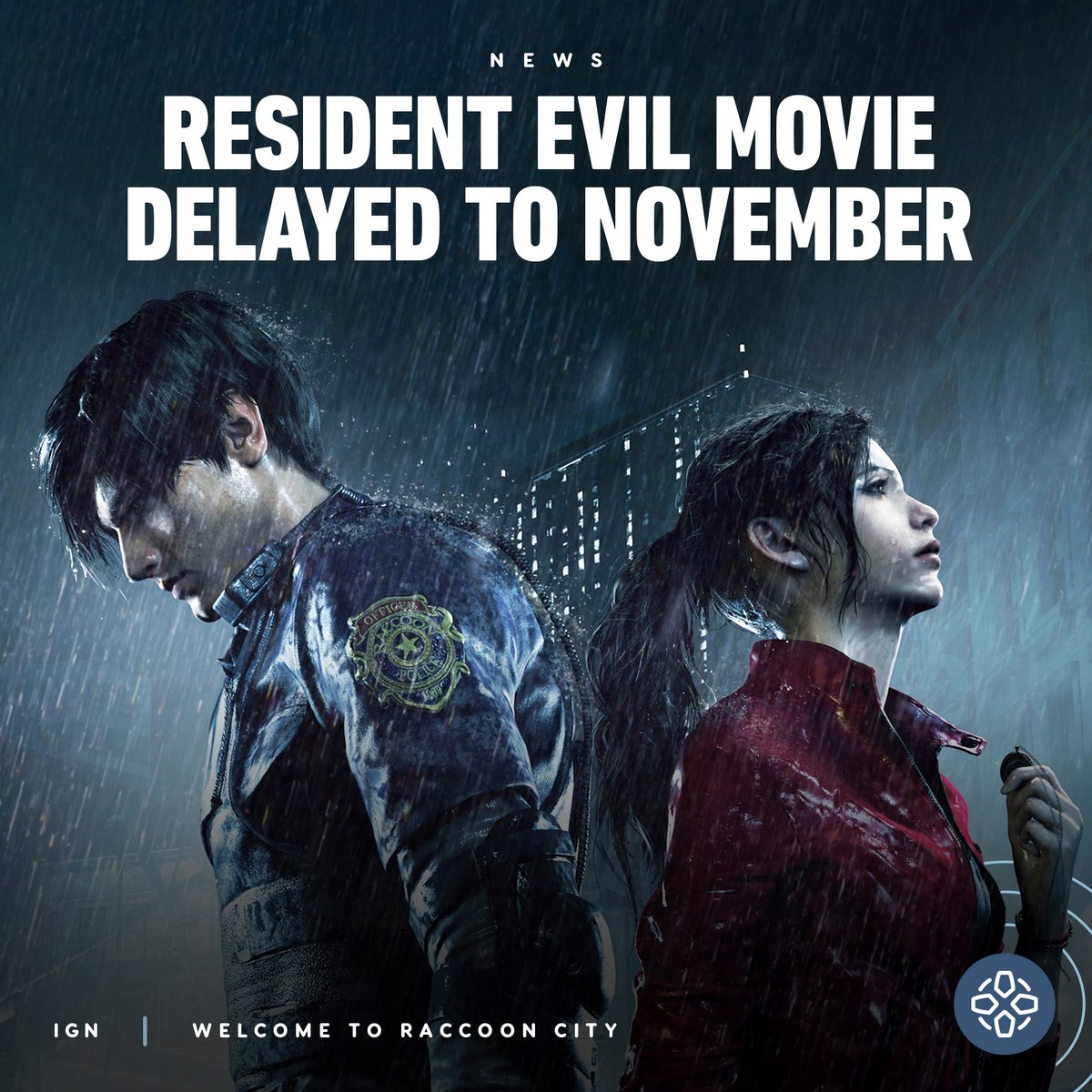 IGN's tweet photo. Resident Evil: Welcome to Raccoon City has been delayed from September 3 to November 24, 2021. https://t.co/Q4CWorHvnr https://t.co/SkcPIMH0Hc
