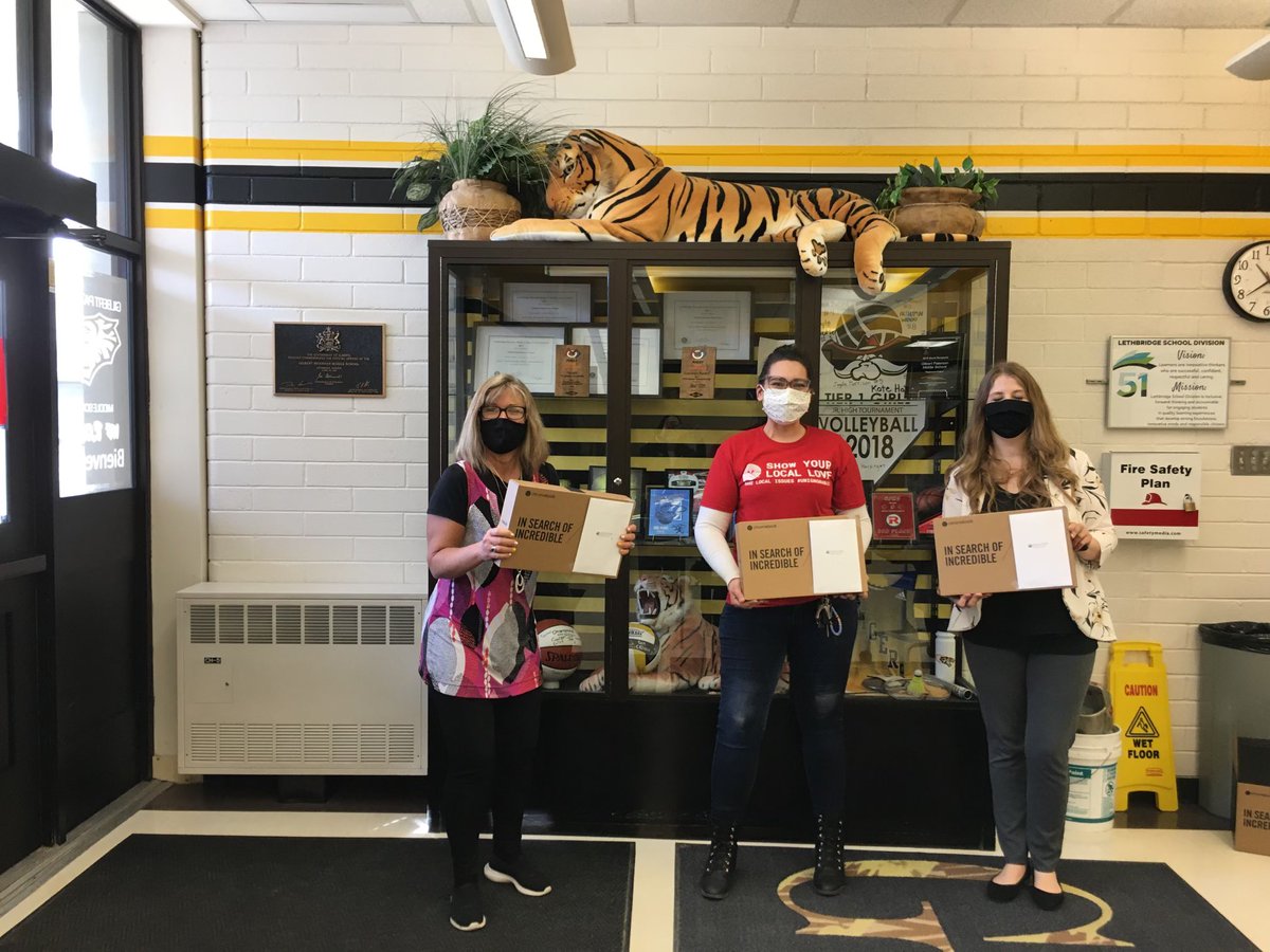 Thank you to the @unitedwaylethy for donating some Chromebooks to our school today to help provide  access to technology for families in need!