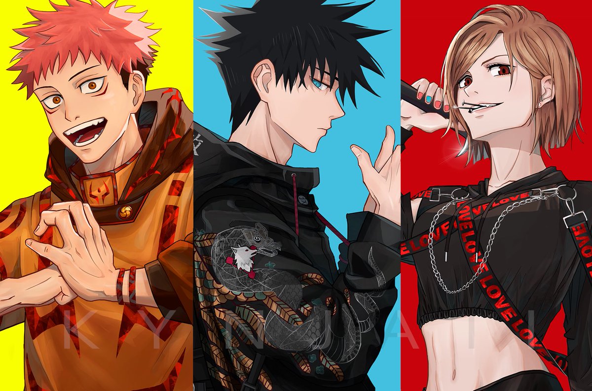 My Favourite Trios
.
.IG &amp; Deviantart : <a href="/kynjaii/">kynjaii</a>
.
.
#jujutsukaisen #jujutsukaisenfanart #art #artistontwitter #itadoriyuuji #fushiguromegumi #kugisakinobara #ryomensukuna #inumakitoge #zeninmaki #nanamikento #digitalart