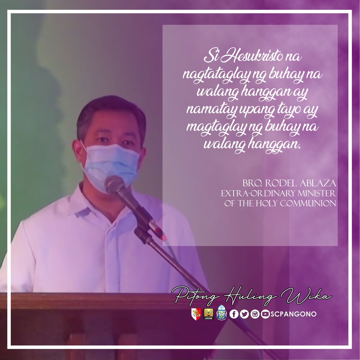 sclementeangono's tweet photo. IKA-PITONG WIKA
"Ama, sa mga kamay mo’y ipinagtatagubilin ko ang aking Espiritu." -Lucas 23:46

Pagninilay: Bro. Rodel Ablaza 

#Lent2021
#Covid19
#SCPAngono
#Antipolensis https://t.co/l5kYBFOamX