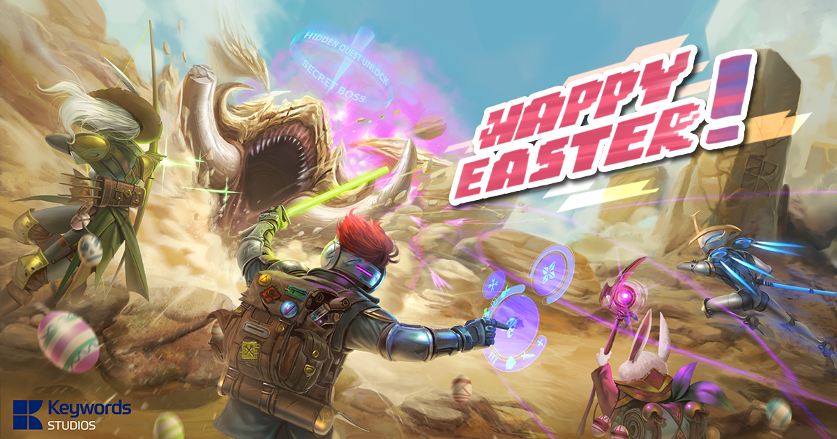 What is everyone up to during the long Easter weekend?
We are going to explore if Easter eggs are efficient weapons in boss fights. 
What do you reckon?
#HappyEaster everyone!
(art by <a href="/RedHotCG/">Red Hot</a>)