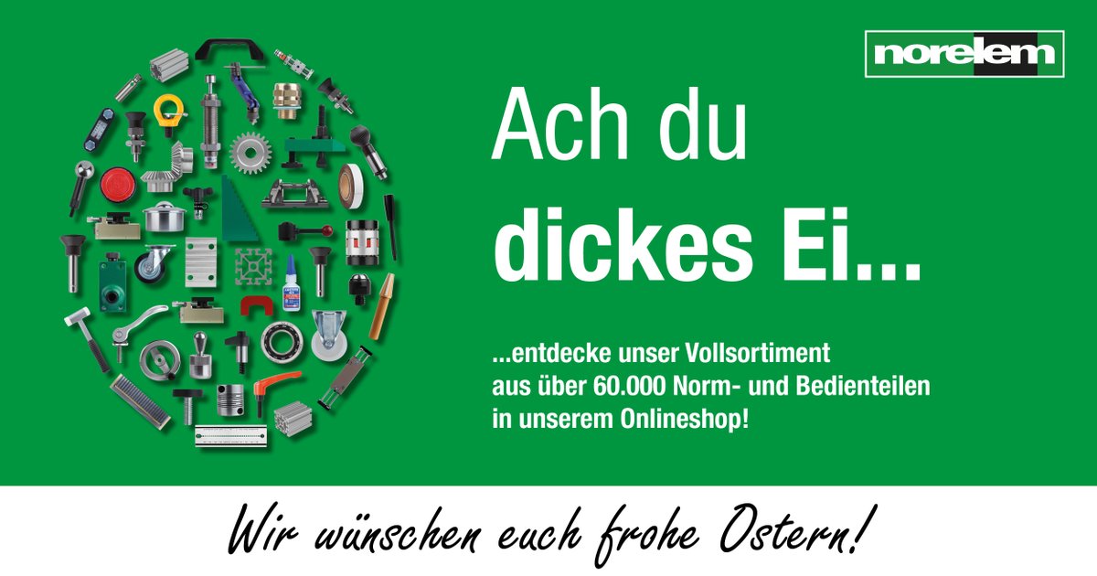 norelem's tweet photo. 🐇🥚 Wir wünschen euch frohe Ostern! 🥚🐇
➡️ https://t.co/IHvQzgsvxV
#norelem #VorteilNormteil #Vollsortiment #Bedienteile #Edelstahl #Maschinenbau #norelemACADEMY #Ostern https://t.co/PAS3iaEH0a