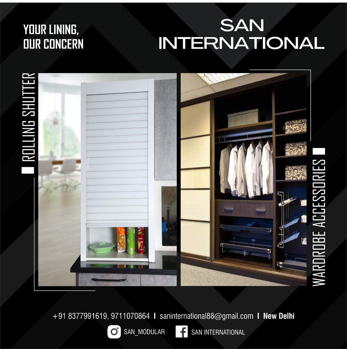 KitchenDesire's tweet photo. Rearrange your valuables as desired with these flexible multipurpose Wardrobe Accessories and Rolling Shutters from 𝗦𝗮𝗻 𝗜𝗻𝘁𝗲𝗿𝗻𝗮𝘁𝗶𝗼𝗻𝗮𝗹.
For enquiry: https://t.co/PcFlvitYtT

#wardrobeaccessories #rollingshutters #wardrobestyle #wardrobedesigns #wardrobedecor https://t.co/yYMGzuLylQ