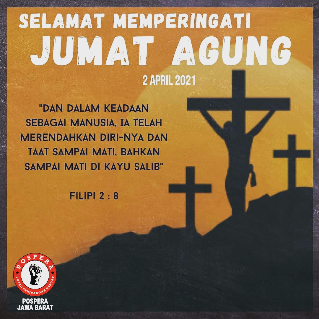 Selamat Memperingati Jumat Agung utk Sahabat2 yg Memperingatinya.

'Kita adalah Saudara dalam Kemanusiaan'

#PosperaJawaBarat #posperaindonesia