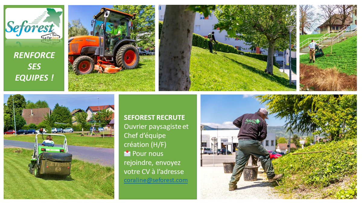 SEFOREST's tweet photo. 📣 Nos équipes espaces verts s’agrandissent : nous sommes à la recherche de nouveaux talents !

#SEFOREST recrute :
https://t.co/XhzaDSl5VX
Formation dans le #paysage et/ou  plusieurs années d'expériences ?
Contactez-nous !
#emploi #annecy #recrutement #espacesverts #talents https://t.co/zQV4x5slSM