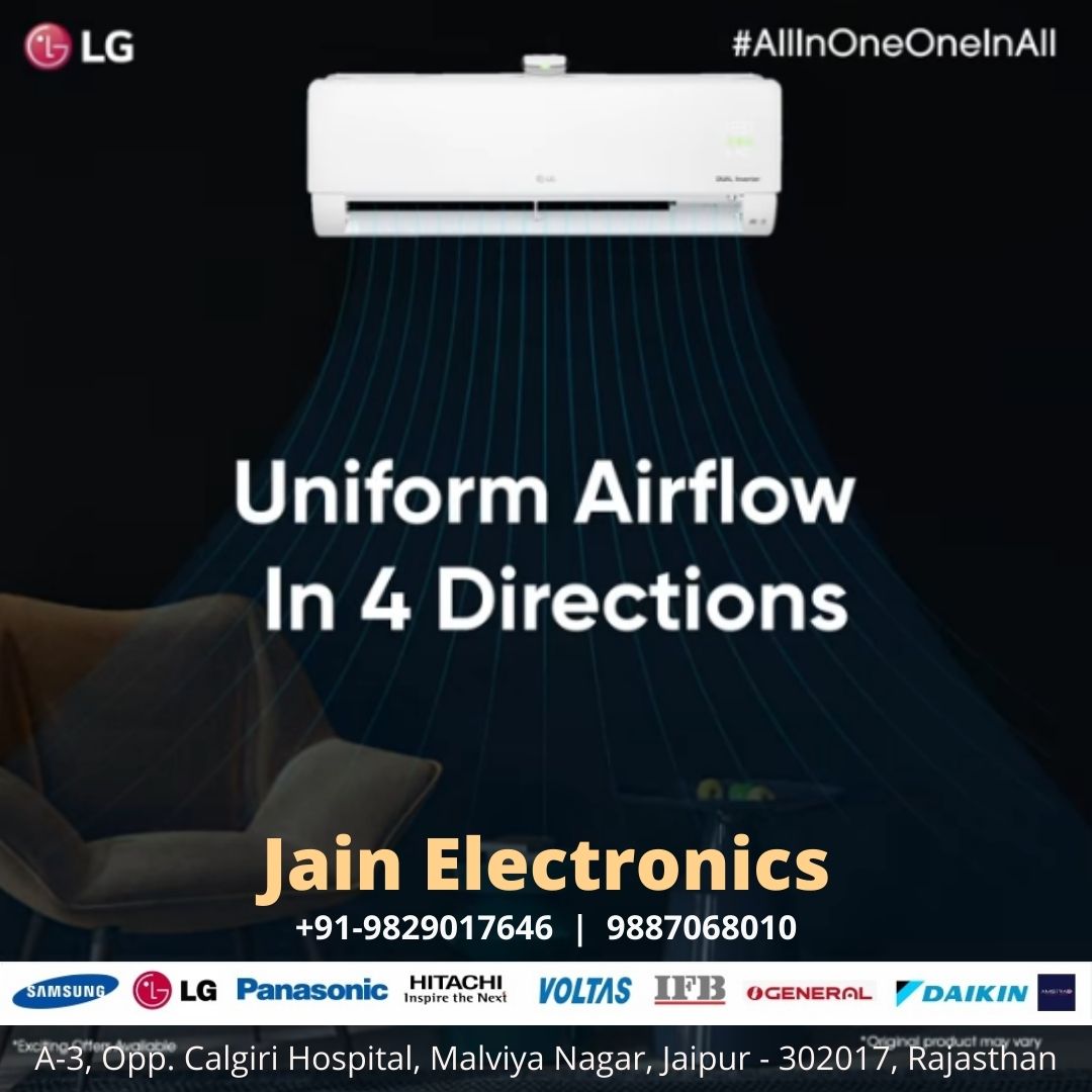 JainElectronic5's tweet photo. The powerful 4-Way Swing of LG #AllInOne AC ensures uniform airflow and ventilation. No matter where you like to relax in your room, enjoy cooler air faster &amp; farther.
Call us now: +91-9829017646, 9887068010 

#LG #AC #air #Jainelectronics https://t.co/hBZoRBjeAw
