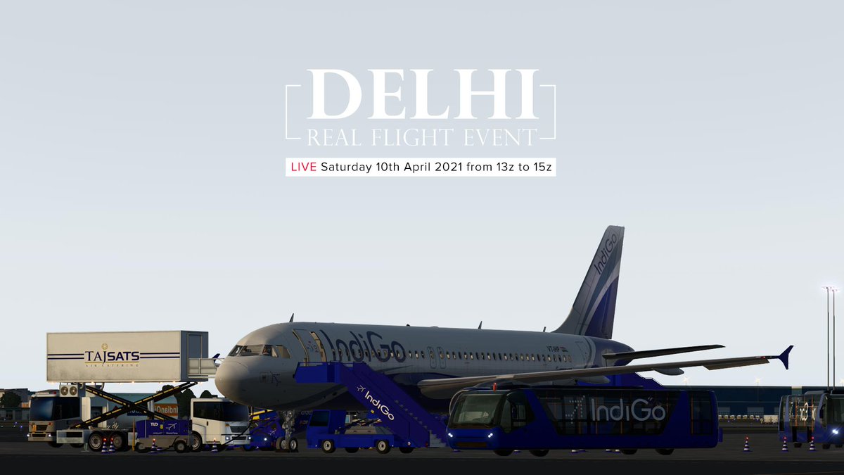 IVAO India Events welcomes all IVAO Pilots and members to our upcoming Delhi Real Flight Event. 

Flight bookings are available as per real world schedule.
Scenery, charts and all necessary links are available below:
in.ivao.aero/rfe/
 Date: 10 April 2021
 Time: 13z -15z