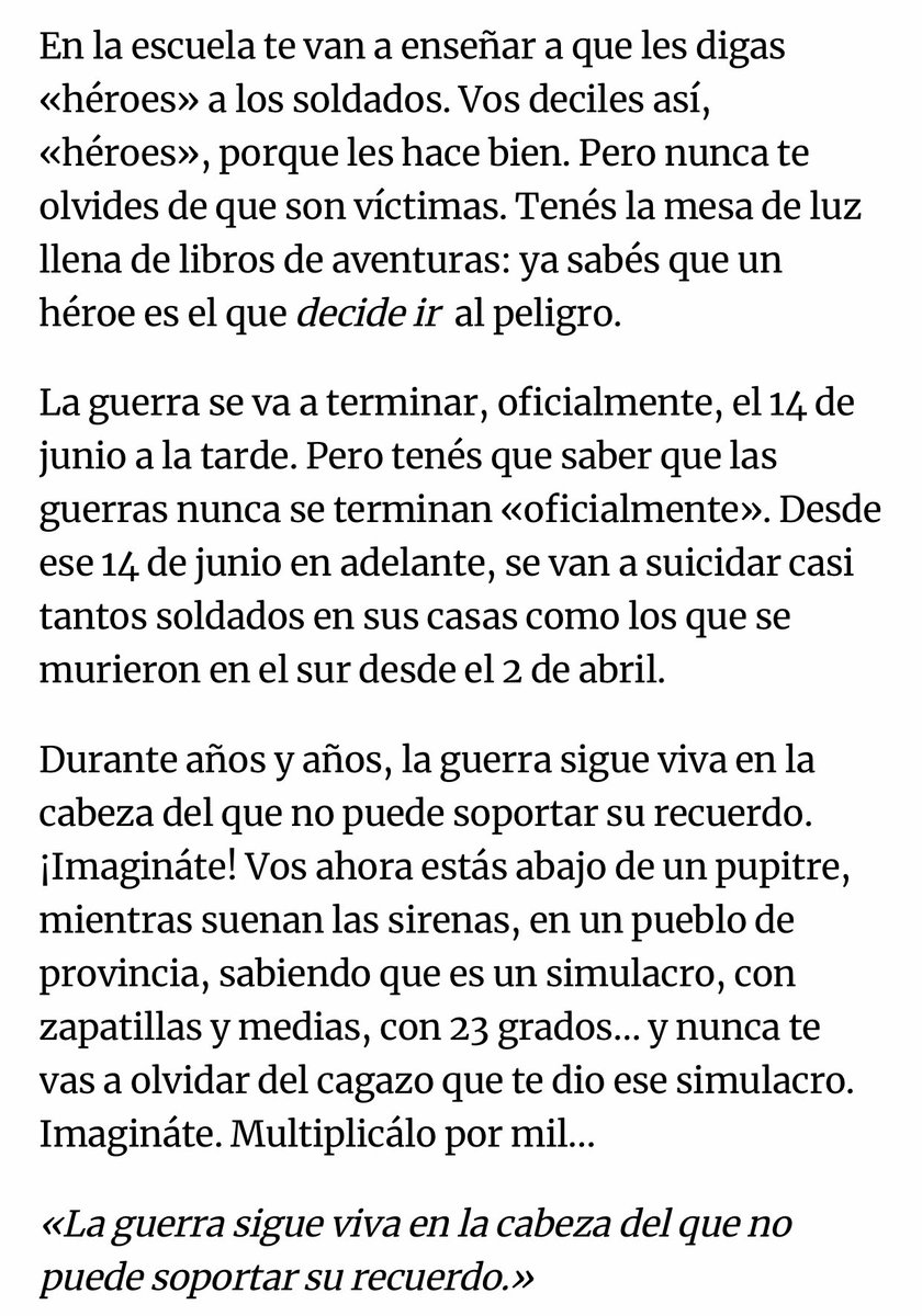 soysergioantin's tweet photo. Los desafío a leer esto de Hernán Casciari y no terminar llorando #2DeAbril 🇦🇷❤️ https://t.co/aMaQx13kXu
