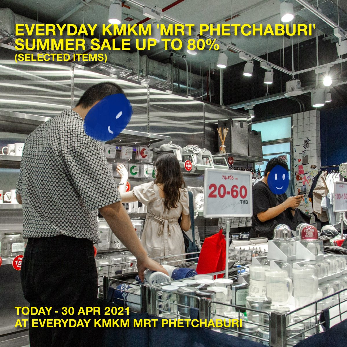EverydayKmkm's tweet photo. ลด��รงไม่ไหว! ลดแบบพนักงานยัง งง กับสินค้า Everyday kmkm ที่ขนมาลดให้คุณช้อปกันแบบจุใจ ทั้งเสื้อผ้า และสินค้าไลฟ์สไตล์ ลดสูงสุด 80% ต้องรีบเท่านั้น! ขอบอกว่าช้าไม่ได้เลยน้า 💙 Today - 30 Apr 2021

at Everyday kmkm MRT Phetchaburi
*เงื่อนไขเป็นไปตามที่บริษัทฯ กำหนด https://t.co/GBnvSniDKM
