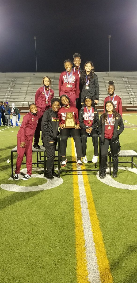 SHS JV Girls earned the title of District 7-5A Champions today! These young ladies have worked so hard, and it showed! So proud of you all! Way to earn that hardware! Congrats on a great season! #COMPETE #Track #RiderNation #hardworkpaysoff #WeRSaginaw