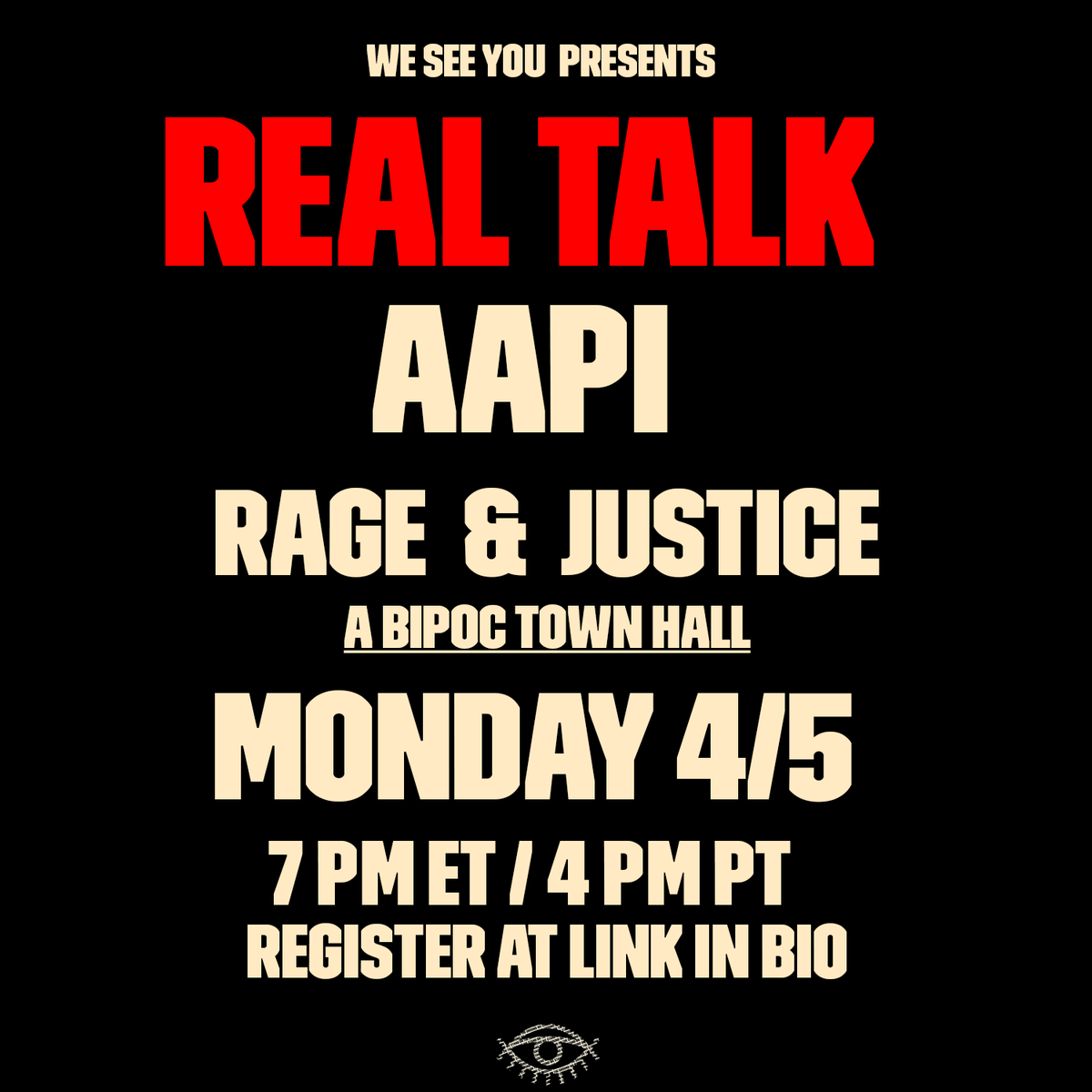Weseeyou_WAT's tweet photo. JOIN WSYWAT &amp; hear from AAPI leaders, elders, youth and the larger intergenerational  BIPOC community as we work through our understandings and create REAL Solidarity through empathy and a shared desire for justice SPACE IS LIMITED Register here: https://t.co/gKaQxUT2ih https://t.co/3nxYKQ88ue