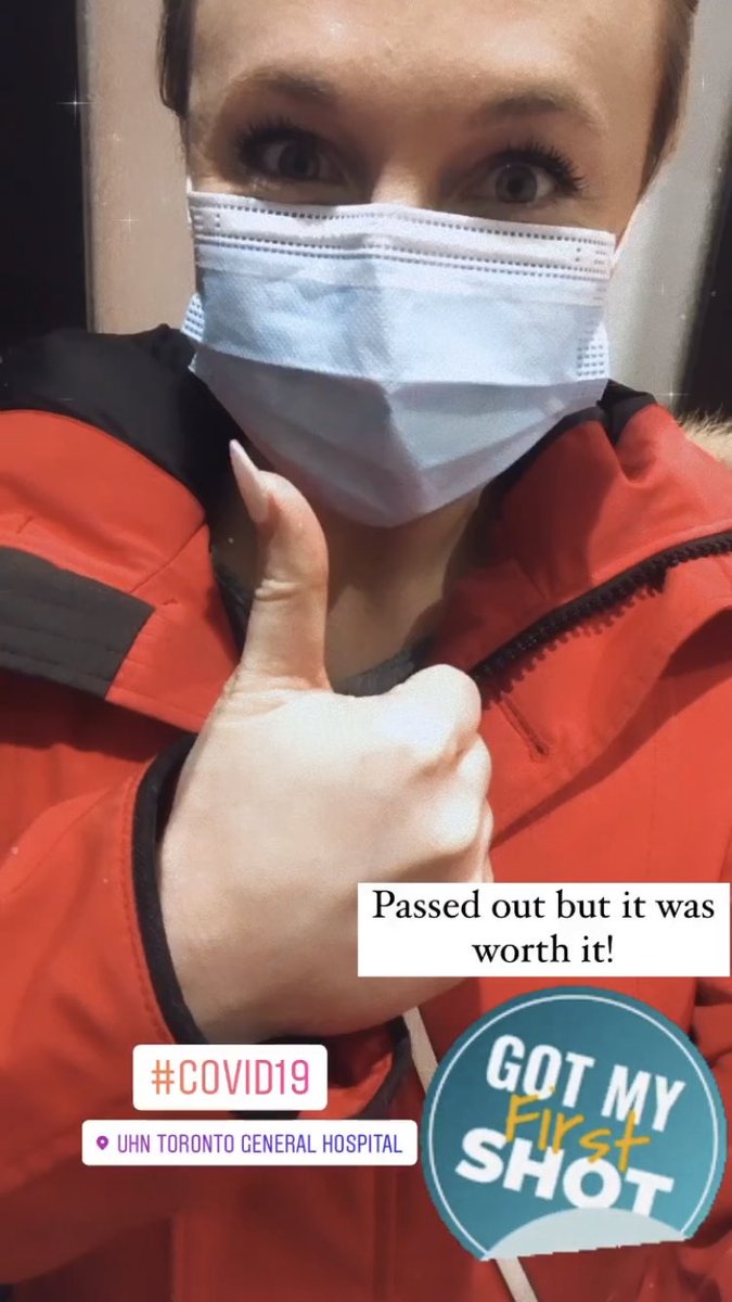 I received my first #COVID19Vaccine tonight at the Toronto Western Hospital where my respirologist is. As someone with very severe asthma, this brought me such peace of mind and I know how lucky I am to have received it. Looking forward to my second dose this summer! #COVID19