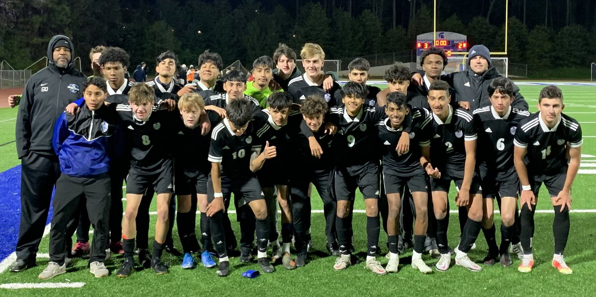 Coach_TConnolly's tweet photo. @Sparta_Soccer boys win 3-2 against a VERY good Pebblebrook team to secure our second REGION TITLE in program history. Brian Hernandez came up with a big PK save in the first half while Dzenan Cerimagic scored a hat trick for us going forward. Incredibly proud of this group! ⚽️🏆 https://t.co/Q0ZdajohCy