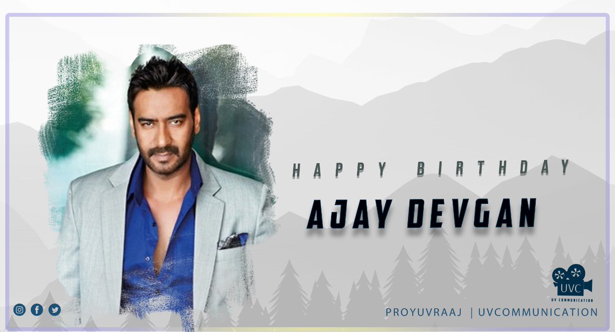 UVCommunication's tweet photo. Wishing Actor @ajaydevgn a very happy birthday! 

#HappyBirthdayAjayDevgn https://t.co/HGJwVly9DR