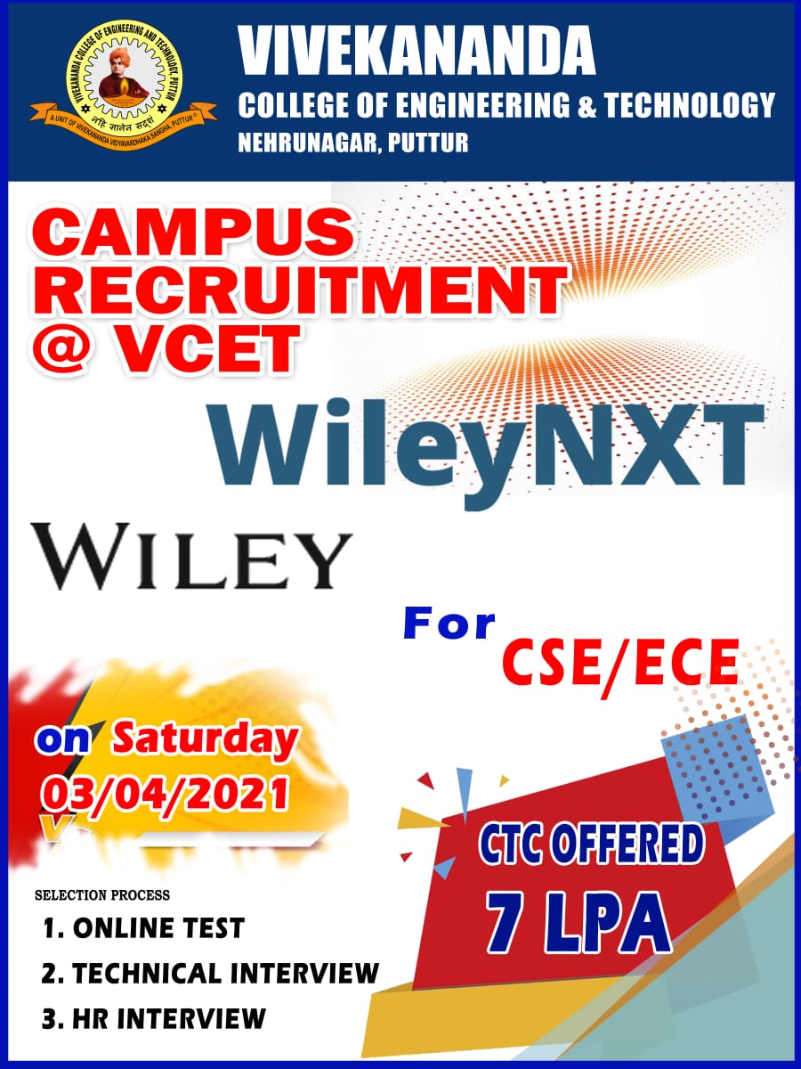 vcetputtur's tweet photo. #vcetputtur #campusrecruitment #WileyNXT #CSE #ECE #placements https://t.co/3IMUKMRvc9