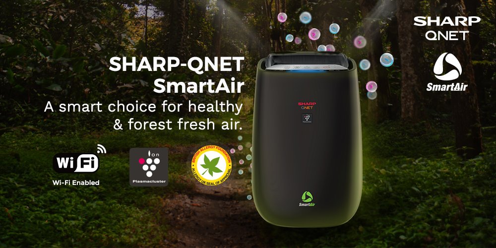 QNET_India's tweet photo. Breathe forest fresh air with #SHARPQNET SmartAir, the right choice for your family’s health. Get yours today at the #QNETIndia eStore.
#SHARP #AirPurifier #QNET https://t.co/pjlImgUyF9