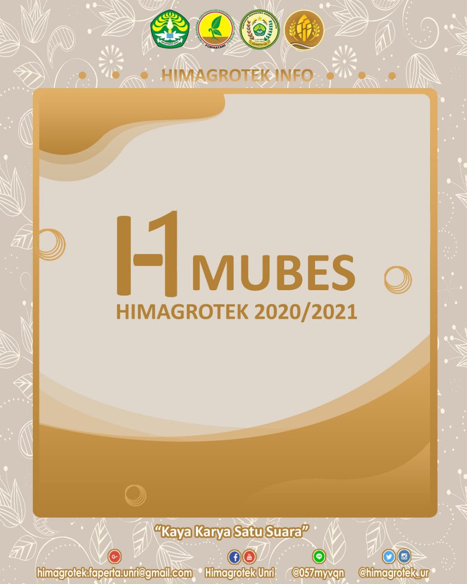 [Agroteknologi Beraksi]
#Agroteknologi_info 📢
SALAM PETANI BERDASI! JAYA!
.
Assalamu ‘alaikum warahmatullahi wabarakatuh
.
H-1 menuju Musyawarah Besar Kepengurusan Himagrotek 2020/2021.

Sehubungan telah berjalannya kepengurusan HIMAGROTEK satu periode...
instagram.com/p/CNJibx9JGBx/…
