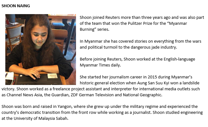 Shoon_Naing's tweet photo. On personal announcement, I am promoted as a Team Leader of Reuters Myanmar Team and will continue my best in reporting the real situation of Myanmar. 
Thanks so much to all my colleagues and friends. I appreciate all your help. https://t.co/ynPUXbPwkG