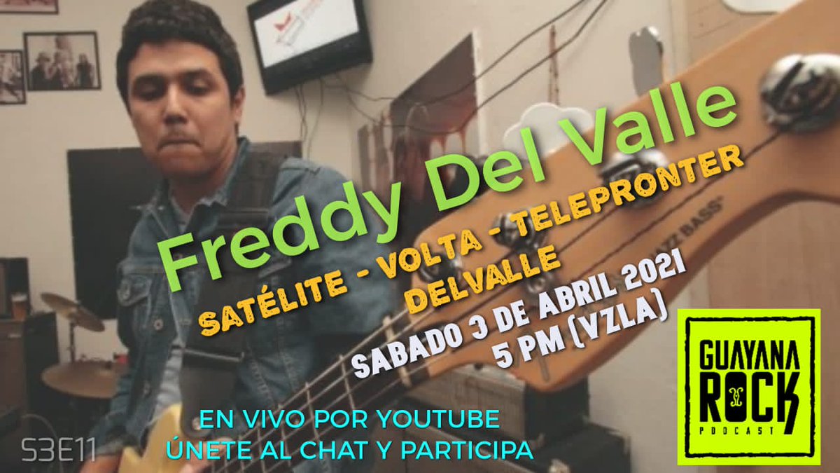 Telepronter's tweet photo. DELVALLE estará en @Guayanarockpod1 estrenando tema en solitario ayuda con un RT https://t.co/DWwOxJArPr