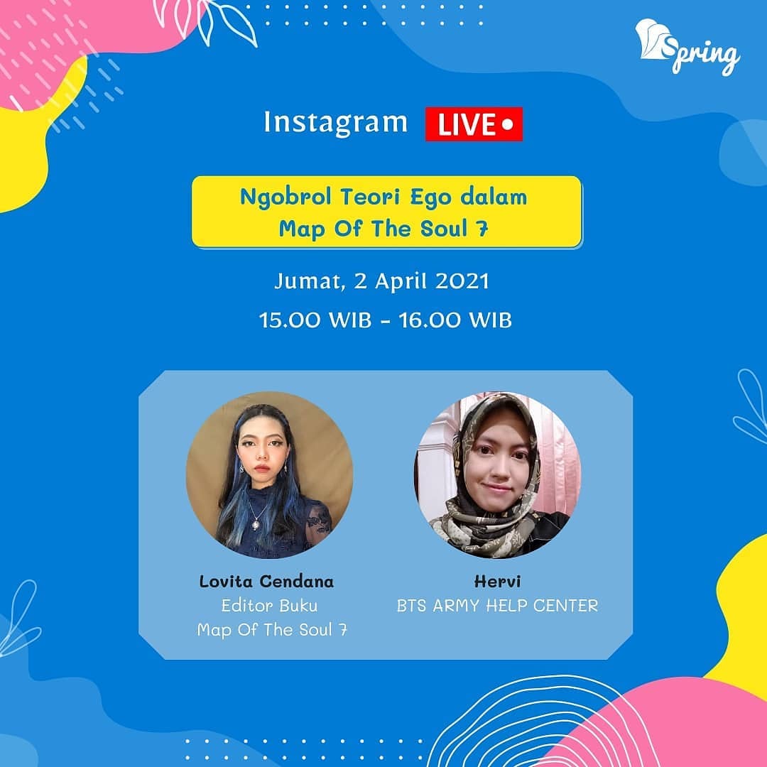 BTS_AHC_IDN's tweet image. Hari Ini Ikut IG Live Bareng @/bts_ahc &amp;amp; @penerbitspring Yuukk! 

Nanti sore jam 15.00 WIB ya. Utk kamu yg lagi senggang waktunya, bisa nih ikut livenya. Kita akan membahas buku Map Of The Soul 7, khususnya tentang Ego 💜

#penerbitspring #myspringstory #BTS #ARMY #BukuMOTS7