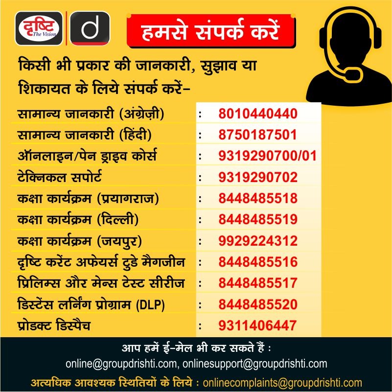 drishtiias's tweet photo. प्रिय विद्यार्थियों,

आपकी सुविधा के लिये हम अपना आधिकारिक मोबाइल नंबर तथा ईमेल आईडी आपसे साझा कर रहे हैं। आप इस कार्ड को अपने फोन में सेव कर लें तथा अपनी आवश्यकता और सुविधा के अनुसार संबंधित नंबर/ईमेल आईडी पर हमसे संपर्क करें।

सधन्यवाद 
टीम दृष्टि https://t.co/CBPrrcz68g