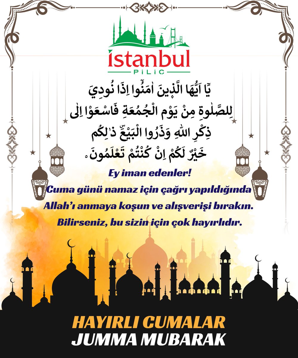 istanbulpilictr's tweet photo. جمعة مباركة
hayırlı cumalar
#Cumamız #cumadi #cumaiseng #cumapakaihp #Cumagünü #cumamesajları #cumagecemizmübarekolsun #cumamubarak #cumacuma #cumasıaşkolanınaşkıbakiolsun #cumaovası #cumagünününverdiğimutluluk #cumaşıklığı #cumagoceng #cumavideoları #cumamesajlari #cumaaksamı https://t.co/GnsDgpu9HS
