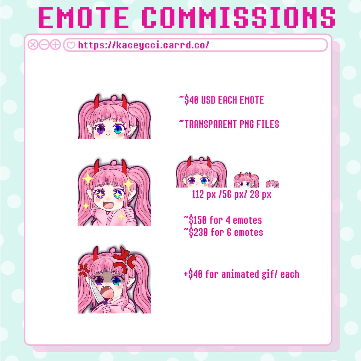 kaceycci's tweet photo. 【 Please RT, thank you! ✨】
Opening commissions!! 
I'm kacey, an artist that likes cute &amp; sweet and sometimes dark things~ 
🍮https://t.co/BMHLBUiGal
💌https://t.co/W1NlA3yGjD
Dm for more inquiries~
#commissionsopen #ArtistOnTwitter #commissions https://t.co/OqDK0gcQ08