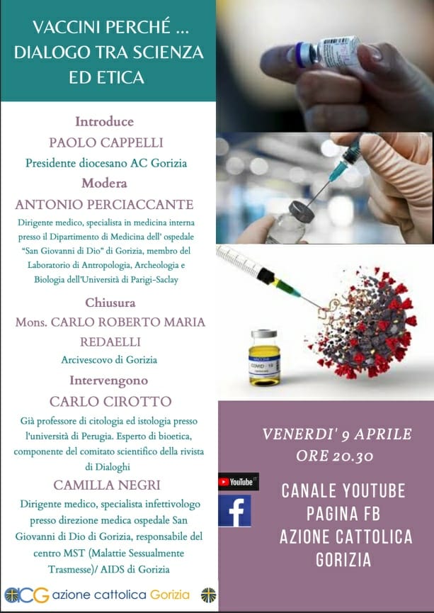 paolocappelli10's tweet photo. Perché è importante vaccinarsi. In dialogo con @AntonioPerciac1 @AC1868 #FratelliTutti venerdi 9 aprile ore 20.30 sui canali social di @acgorizia19221 https://t.co/95CwB4aQmZ
