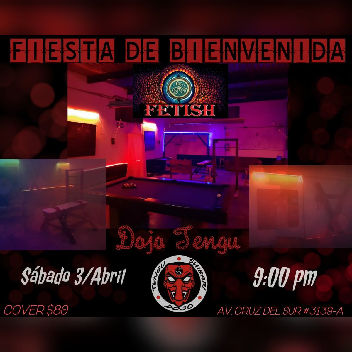 fetish_bar's tweet photo. Fetish le da la bienvenida a TENGU shibari Dojo, ven y disfruta de esta fiesta para reunir a la comunidad BDSM de Guadalajara y la comunidad que practica shibari.
#Fetish_club_gdl 
#Fetishclub 
#ShibariGDL 
#ShibariGDL 
#Tengushibaridojo
#Fetiches 
#BDSM_GUADALAJARA https://t.co/cwHsncwpQa