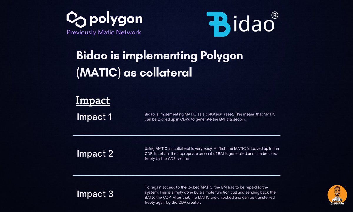 picas_sol's tweet photo. Use $MATIC as collateral on 
@bidaochain!
Bidao is building a decentralized finance (DeFi) and trustless stablecoin system to create a more open, borderless, transparent world through financial services.

https://t.co/H1YcLlXOgd…

#Polygon #DeFi 
@0xPolygo https://t.co/lWxLhfI5YM