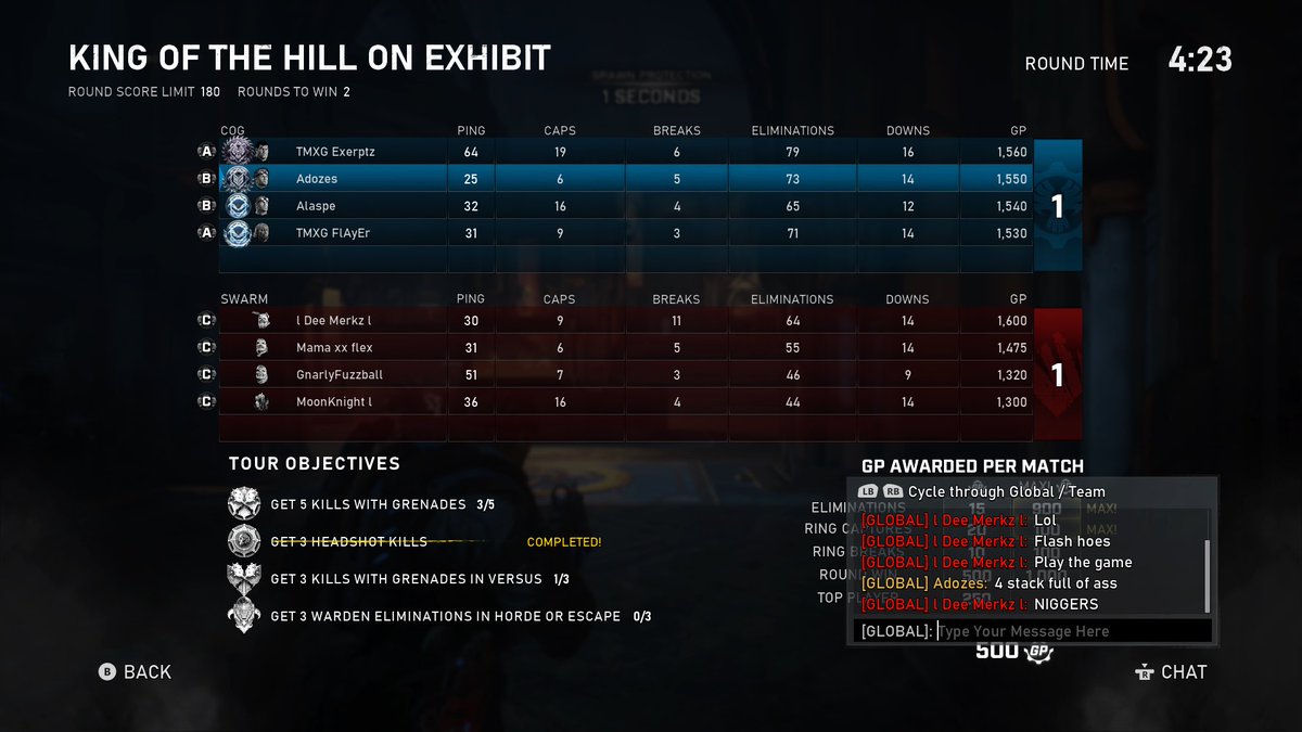 Adozess's tweet photo. @CoalitionGears @GearsofWar I feared for my life. https://t.co/t4Nb4VeEk6