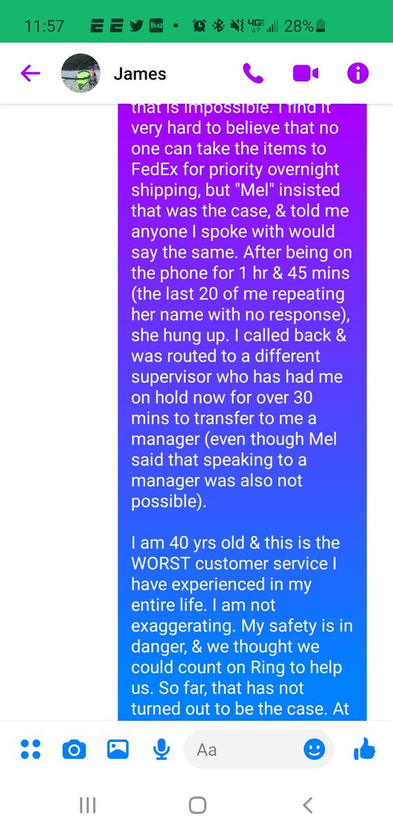 vforvanessa1981's tweet photo. @WildlyCalm @JamieSiminoff @ring @JamieSiminoff these are the messages I sent you on Facebook messenger. This is a brief synopsis (I know, hard to believe it's brief but we've spent probably close to 8-10 hrs on the phone with your customer service)  of what has transpired so far. https://t.co/UD3i6La2rh