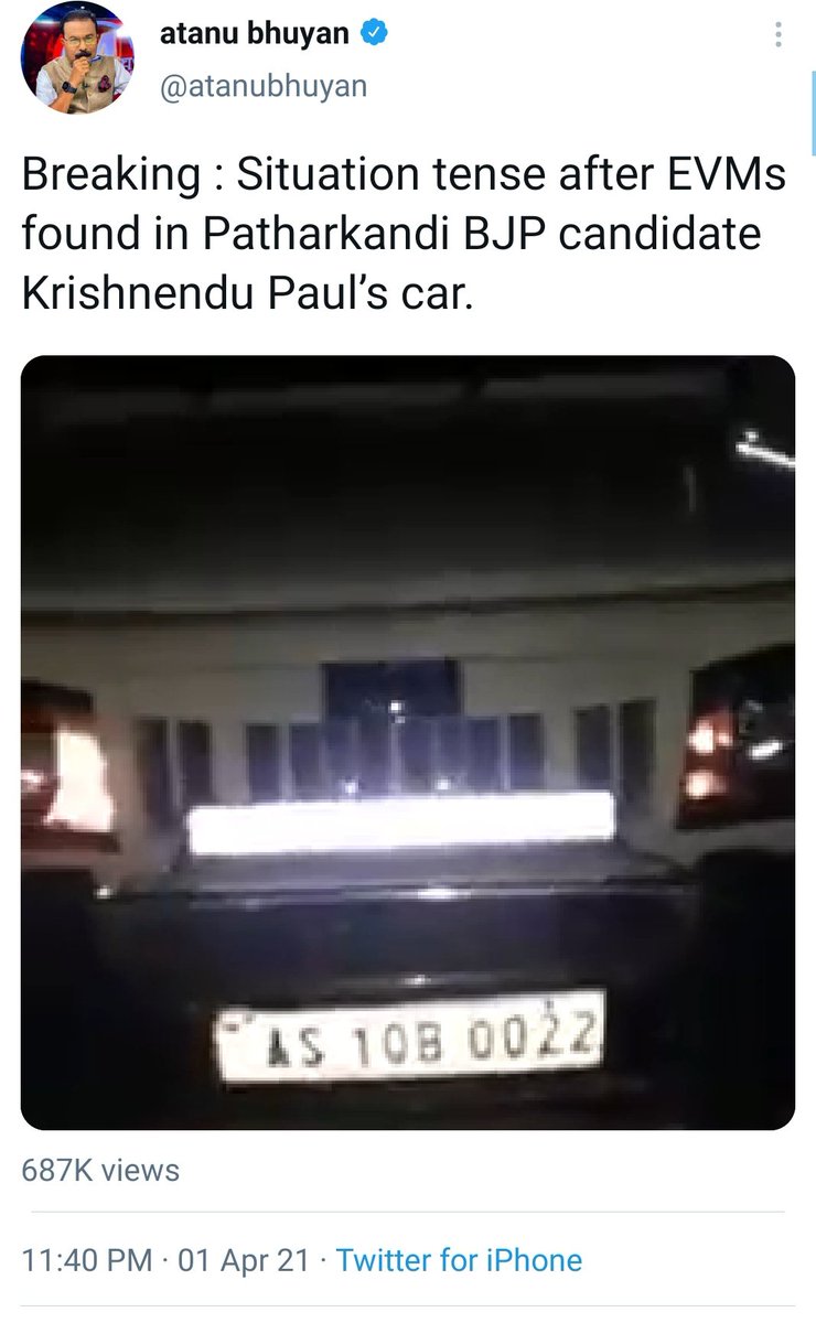 zoo_bear's tweet photo. What a coincidence! According to @ANI "sources", after EC officials car brokedown, They stopped a car owned by Patharkandi BJP candidate Krishnendu Paul's wife to take a lift. And they didn't know if was owned by BJP candidate. 🤭 https://t.co/3WDPExUxb6