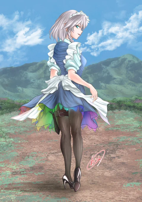 「それじゃ、パチュリーさまの御使い行ってくるわ。
留守よろしくね、美鈴」

#東方虹龍洞 #十六夜咲夜 