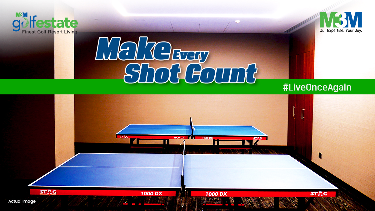 M3MIndiaPvtLtd's tweet photo. 𝐊𝐞𝐞𝐩 𝐂𝐚𝐥𝐦 &amp; 𝐏𝐥𝐚𝐲 𝐓𝐚𝐛𝐥𝐞 𝐓𝐞𝐧𝐧𝐢𝐬🏓
Time to enjoy table tennis to your heart's content at #M3MGolfestate. Come, join the fun of playing table tennis at our premium tables, made for those who prefer an active lifestyle.
#M3M #M3MIndia #LiveOnceAgain #Sector65 https://t.co/satd5ctqyi
