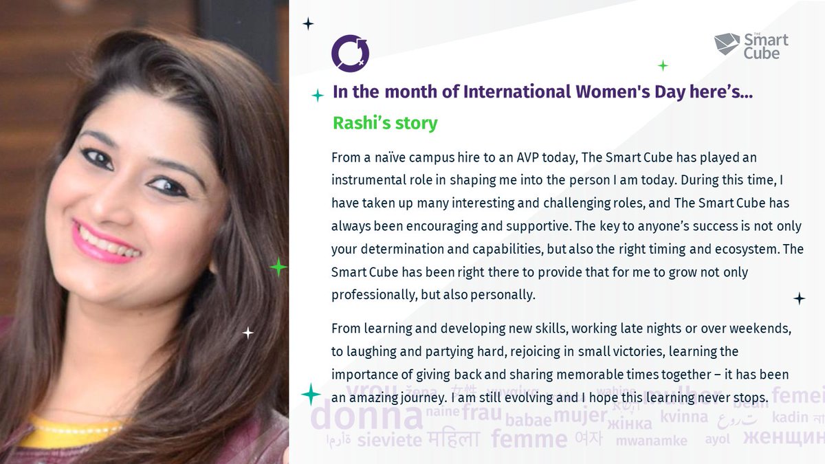 TSCinsights's tweet photo. From a campus hire to an AVP today, read Rashi Singh's story as part of our month-long series celebrating our women employees. #TogetHERwithTSC #LifeAtTSC #internationalwomensday2021 https://t.co/86gb6C9YdG