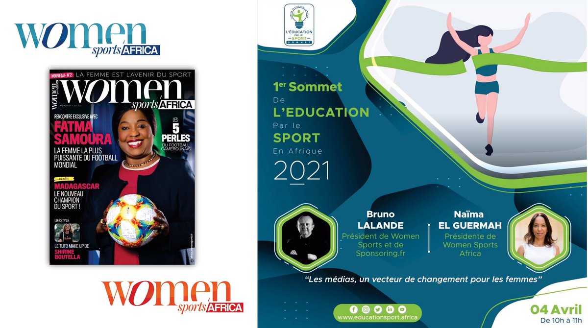 Dimanche 4 Avril  à 10h 🇲🇦 (11h heure 🇫🇷 )
Conférence #WomenSportsAfrica à <a href="/EMLYON/">emlyon business school</a> Casablanca, au cœur du 1er Sommet de l'éducation par le Sport en #Afrique #thepowerofsport
“Les médias, un vecteur d'émancipation pour les femmes" Inscription ici :
educationsport.africa/programme/#ins…