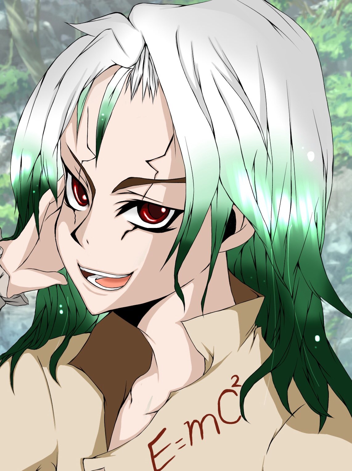 日和 お絵かき ドクターストーンの千空 髪下ろし好きすぎて グラデーションやるの楽しかったです 絵描きさんと繫がりたい イラスト好きな人と繋がりたい ドクターストーン 石神千空