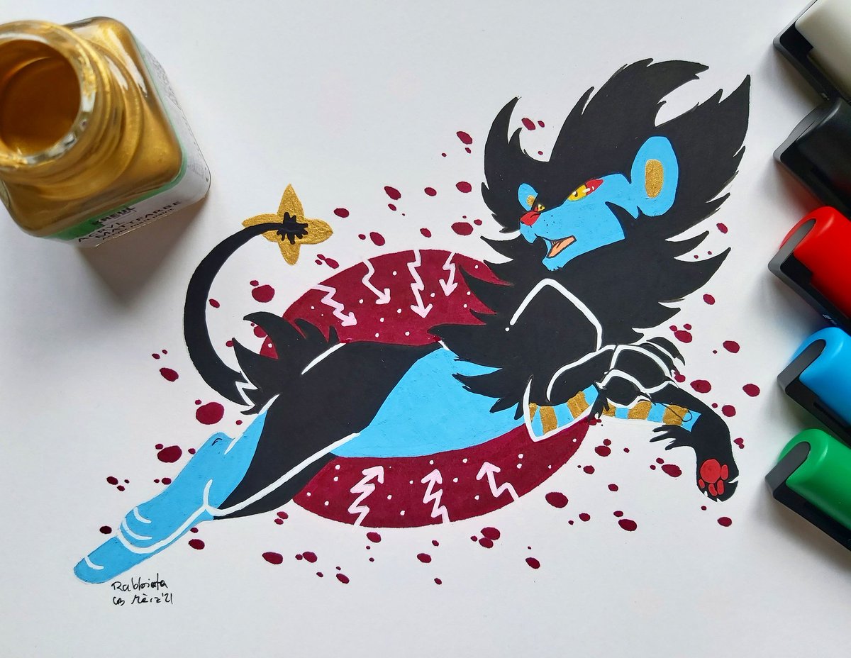 Rabbiata1's tweet photo. I tried Posca Pens after I saw @Himbeerfalter use them😍

[#Luxray #Luxtra] https://t.co/IaSA7q6md4