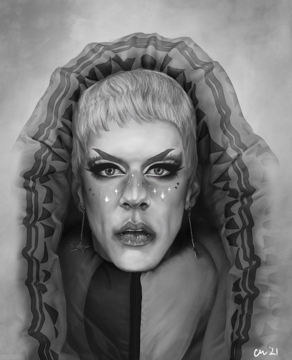 munk_collette's tweet photo. Learning to paint in Photoshop feat. Utica’s sleeping bag look from RuPaul’s Drag Race season 13. #dragrace #utica https://t.co/9VyGKN1RpM