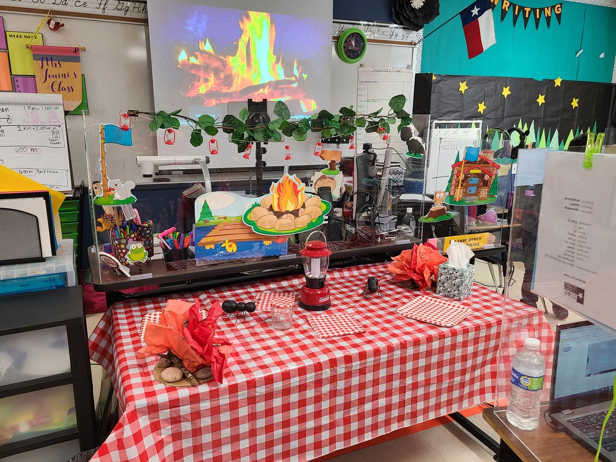 NISDCarnahan's tweet photo. The fourth grade teachers transformed their rooms to surprise their students after Discovery for Camp Write. @jenjouini @MissMichael20 @irenerosado21 @HastyJamal @ewhit1014 #CampCarnahan #campwrite #RootedCarnahan https://t.co/wTNOsjLC4d