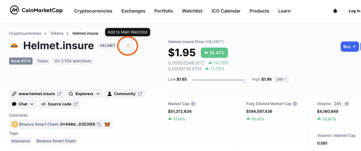 Helmet_insure's tweet photo. ⭐️Light the START for #Helmet on @CoinMarketCap  

🌟NOW: https://t.co/KCcwGjbMCI

#Helmet #BinanceSmartChain #alts #DeFi #bscgem https://t.co/Y2seU4thcs
