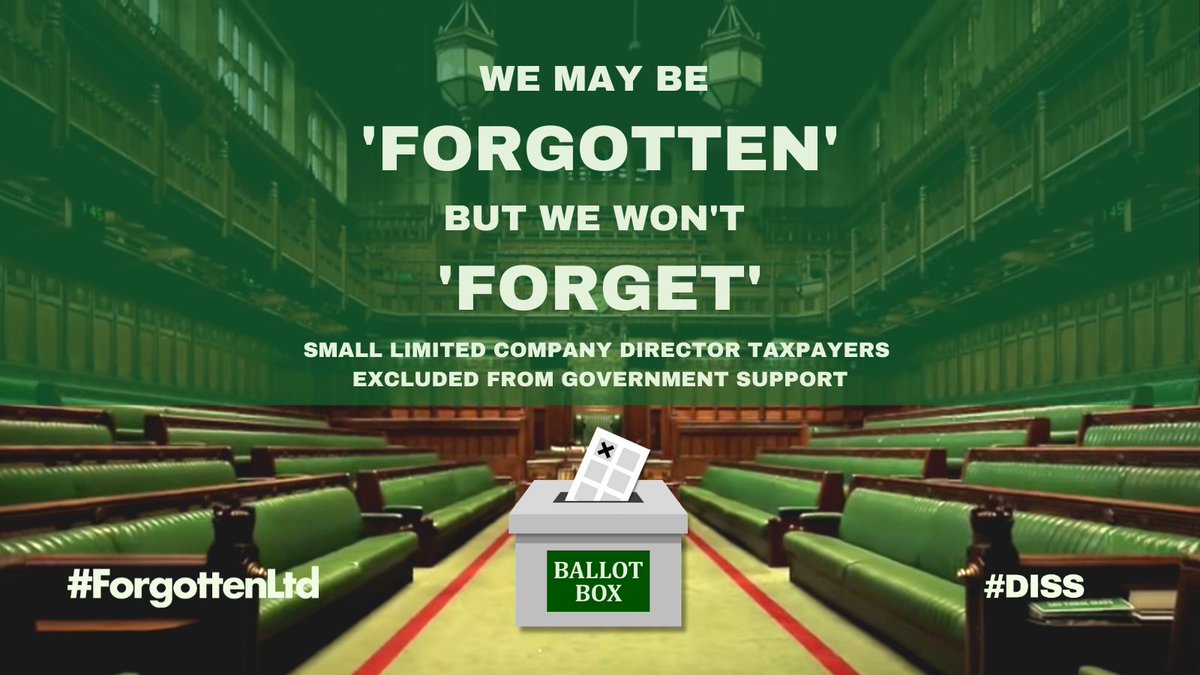 Here's the thing. 
The #ForgottenLtd are voters.  All of them.
If you're a limited company director who has recieved little or no support from this <a href="/Conservatives/">Conservatives</a> gov,  how will you vote in future elections?
Please do tell us in the comments and RT?
<a href="/ConHome/">ConservativeHome</a> <a href="/MelJStride/">Mel Stride</a> #DISS
