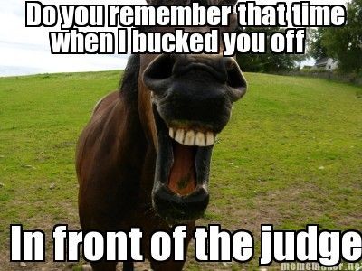 Definitely not funny at the time, but definitely funny now!

Anyone have any embarrassing falling off in front of judges stories?