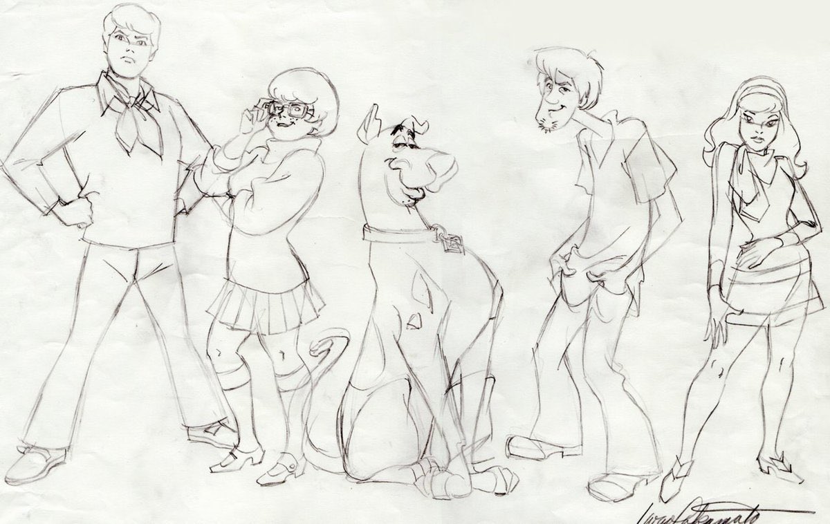 I need more dynamic drawings of the scooby doo characters 