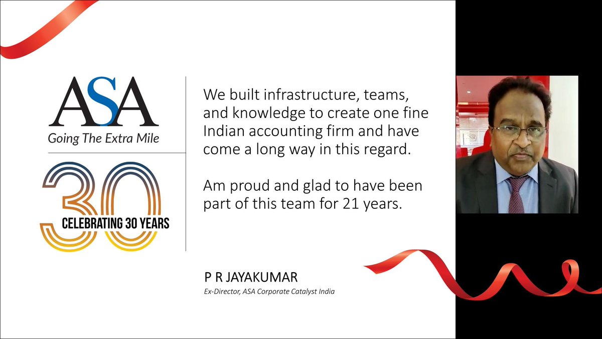 Thank you P R Jayakumar for your kind wishes on our 30th Anniversary
#ASA #AsaFamily #ASAat30 #celebratinganniversary #ASACCI