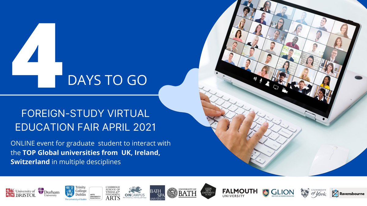 Foreignstudy81's tweet photo. Only 4 days to go!!!

Register Now - https://t.co/dW1WTaHXsX https://t.co/H2tTTLObjY